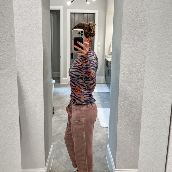 Free People Printed High Jump Long Sleeve, Size Medium - Picture 2 of 6